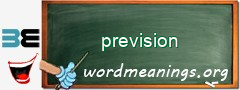 WordMeaning blackboard for prevision